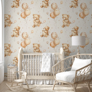 Teddy Bear and Balloons Baby Kinderzimmer Tapete