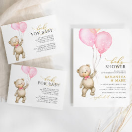 Teddy Bear and Balloons Books Request Card Begleitkarte