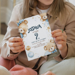 Teddy Bear and Balloons Kindergeburtstag Party Einladung