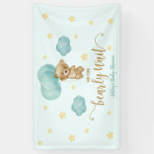 Teddy Bear and Blue Balloons Baby Dusche Party Banner (Vertikal)