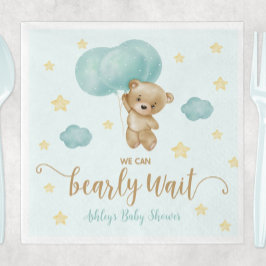 Teddy Bear and Blue Balloons Baby Dusche Serviette