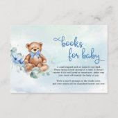 Teddy Bear and Blue Floral Books for Baby Begleitkarte (Vorderseite)