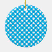 Teddy Bear and Blue Kariert Baby's 1. Christmas Keramik Ornament (Hinten)