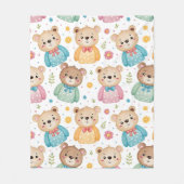 Teddy bear and flowers fleecedecke (Vorderseite)