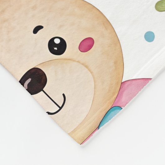 Teddy bear and flowers fleecedecke (Ecke)