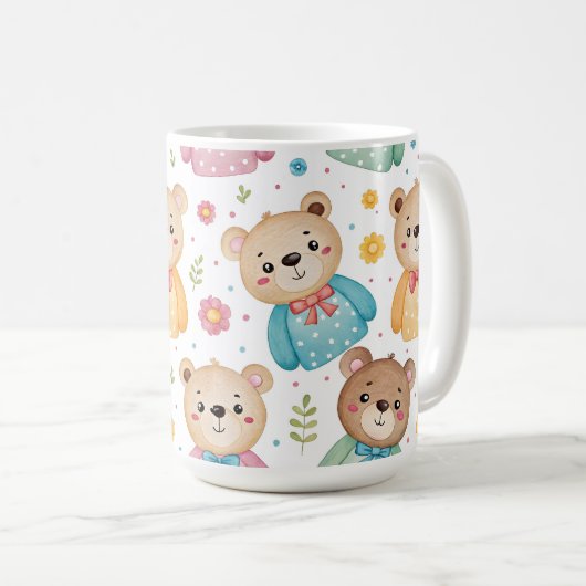 Teddy bear and flowers kaffeetasse (VorderseiteRechts)