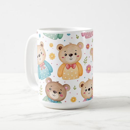 Teddy bear and flowers kaffeetasse (Vorderseite Links)