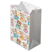 Teddy bear and flowers mittlere geschenktüte (Vorderseite Schrägansicht)