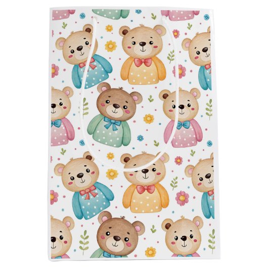 Teddy bear and flowers mittlere geschenktüte (Vorderseite)