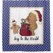 Teddy Bear and Gingerbread Man Cookie Duschvorhang (Vorderseite)