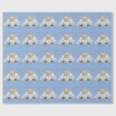 Teddy Bear and Heart Wrapping Paper Geschenkpapier (Flach)