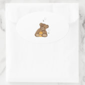 Teddy Bear and Honey Ovaler Aufkleber (Tasche)