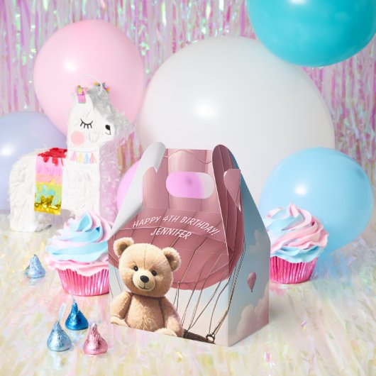 Teddy Bear and Hot Air Balloons Geschenkschachtel (Party)