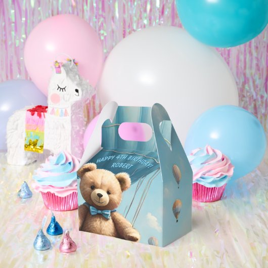 Teddy Bear and Hot Air Balloons Geschenkschachtel (Party)