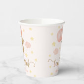 Teddy Bear and Pink Balloons Babydusche Pappbecher (Links)