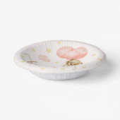 Teddy Bear and Pink Balloons Babydusche Pappteller (Gewinkelt)