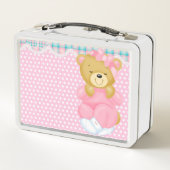Teddy Bear and Polka Dots Metall Lunch Box (Rückseite)
