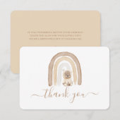 Teddy Bear and Rainbow danke Karte (Vorne/Hinten)