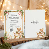 Teddy Bear and Ribbons Christmas Baby Shower  Einladung