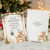 Teddy Bear and Ribbons Christmas Baby Shower  Einladung