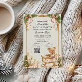 Teddy Bear and Ribbons Christmas Baby Shower  Einladung