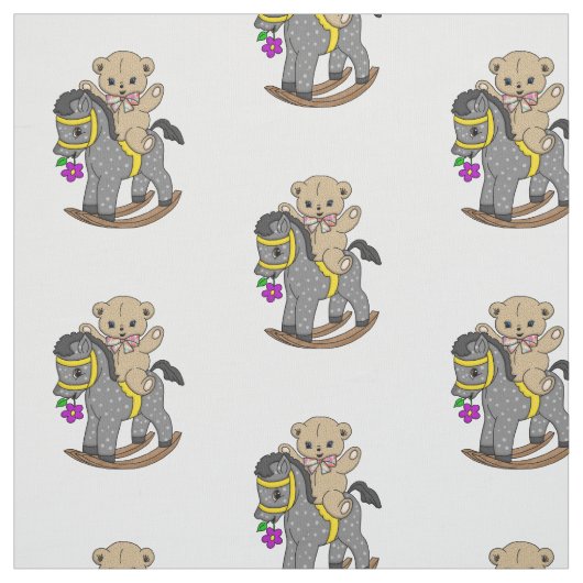 Teddy Bear and Rocking Horse Stoff (Muster)
