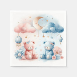 Teddy Bear and Stars Baby Dusche nach Maß Serviette