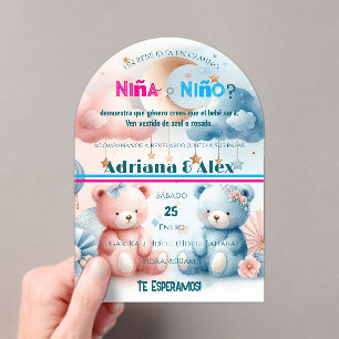 Teddy Bear and Stars Gender Reveal Custom Acryleinladungen
