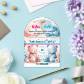 Teddy Bear and Stars Gender Reveal Custom Acryleinladungen (Insitu (Hochzeit))