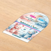 Teddy Bear and Stars Gender Reveal Custom Acryleinladungen (Ablage )