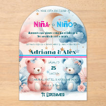 Teddy Bear and Stars Gender Reveal Custom