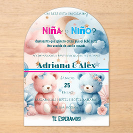 Teddy Bear and Stars Gender Reveal Custom Acryleinladungen