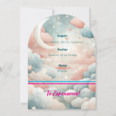 Teddy Bear and Stars Gender Reveal Custom Einladung (Rückseite)