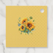 Teddy Bear and Sunflowers Baby Dusche Geschenkanhänger (Rückseite)