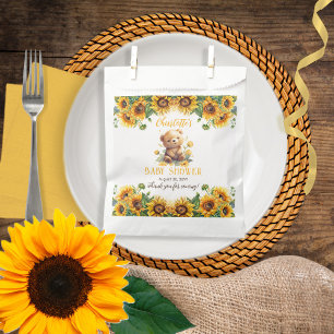 Teddy Bear and Sunflowers Baby Dusche Geschenktütchen
