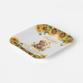 Teddy Bear and Sunflowers Baby Dusche Pappteller (Gewinkelt)
