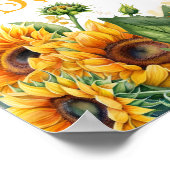Teddy Bear and Sunflowers Baby Dusche Poster (Ecke)