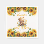 Teddy Bear and Sunflowers Baby Dusche Serviette (Vorderseite)