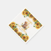 Teddy Bear and Sunflowers Baby Dusche Serviette (Ecke)
