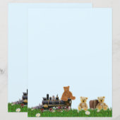 Teddy Bear and Train Stationery (Vorne/Hinten)