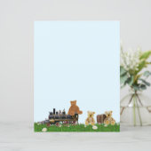Teddy Bear and Train Stationery (Stehend Vorderseite)