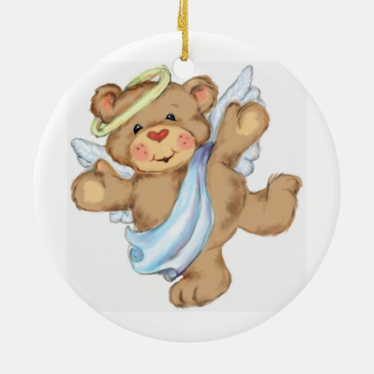Teddy Bear Angel Keramik Ornament (Hinten)