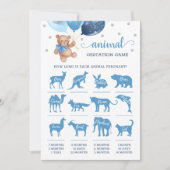 Teddy Bear Animal Gestation Game Baby Showcard Einladung (Vorderseite)