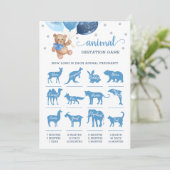 Teddy Bear Animal Gestation Game Baby Showcard Einladung (Stehend Vorderseite)