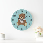 Teddy Bear Animal Wall Clock Große Wanduhr (Zuhause)