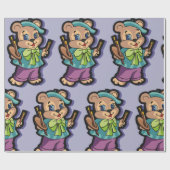 Teddy Bear Artist Geschenkpapier (Flach)