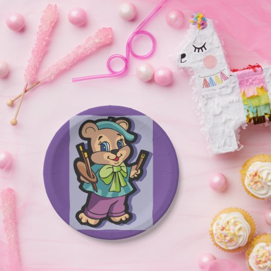 Teddy Bear Artist Pappteller (Party)