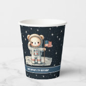 Teddy Bear Astronaut Baby Boy Birthday Cups Set Pappbecher (Vorderseite)