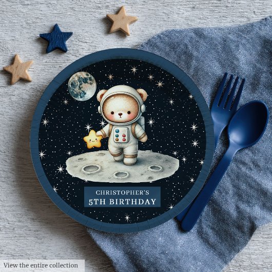 Teddy Bear Astronaut Baby Boy Dusche Custom Teller