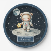 Teddy Bear Astronaut Baby Boy Dusche Custom Teller (Vorderseite)